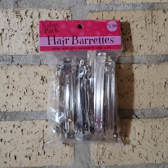 Value Pack of 10 Nickel Metal Barrettes - Picture 1 of 2